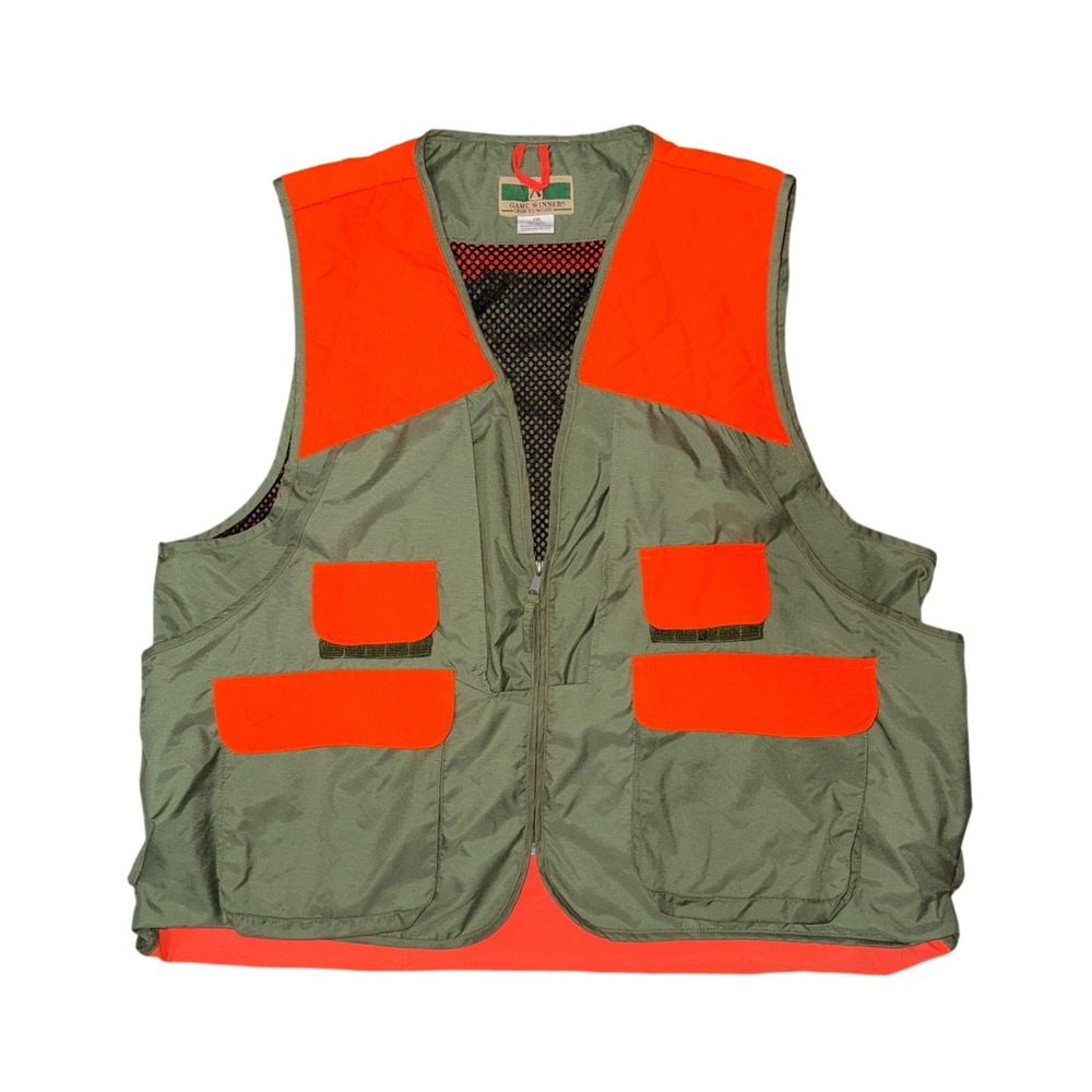 Game Winner Vintage Hunting Vest Blaze Orange Gorpcore Utility Streetwear Pocket